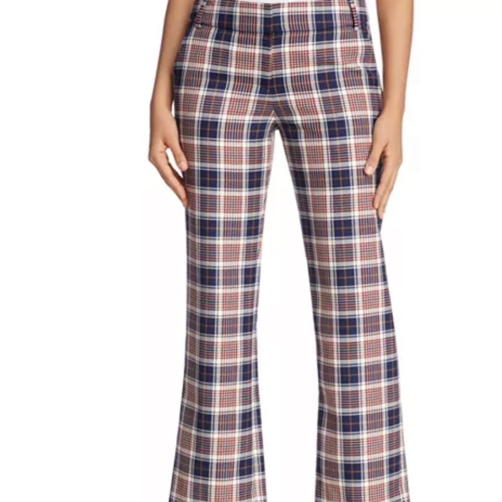 TORY BURCH Garret Straight-Leg Plaid Pants